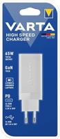 Varta High Speed Charger 65W USB-oplader 65 W 1x USB-A, 2x USB-C Binnen - thumbnail