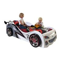 Vipack autobed Brap Brap - wit - 65,2x111x240 cm - Leen Bakker - thumbnail