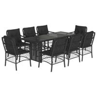 9-delige Tuinset poly rattan zwart - thumbnail