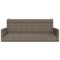 Schommelbank 119x56x48 cm poly rattan grijs - thumbnail