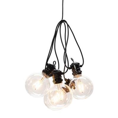Konstsmide Party retro 10 meter koppelbare buitenverlichting 10 LED extra warm wit - zwart