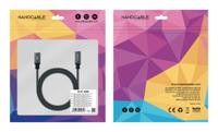 NANOCABLE 10.01.4500-COMB USB 3.2 Gen2X2 kabel, 100 W, 4K/60 Hz, USB-C/M, USB-C/H, zwart/grijs, 0,5 m - thumbnail