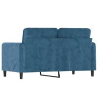 Tweezitsbank 120 cm fluweel blauw - thumbnail
