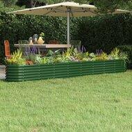 VidaXL Plantenbak 332x40x36 cm gepoedercoat staal groen - thumbnail