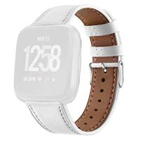 Fitbit Versa 1 / 2 & Lite leren bandje - Wit - thumbnail