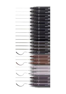 Fineliner uni-ball pin asp008 set à 5 breedtes zw