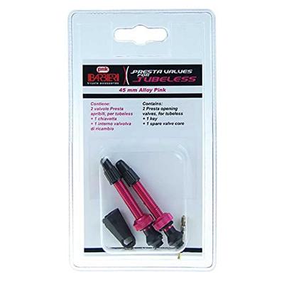 Barbieri tubeless valve aluminium sv 45mm pink 2 pieces