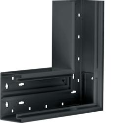 Vlakke hoek zwart 65x100 mm, vast, voor wandgoot Tehalit RAL 9011 - grafietzwart [