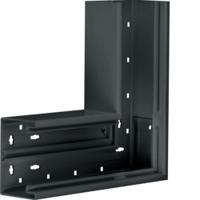 Vlakke hoek zwart 65x100 mm, vast, voor wandgoot Tehalit RAL 9011 - grafietzwart [ - thumbnail