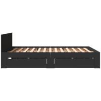 Bedframe met hoofdeinde zonder matras 160x200 cm zwart - thumbnail