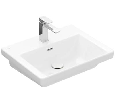 Wastafel Villeroy & Boch Subway 3.0 Met CeramicPlus 1 Kraangat Met Overloop 55x44x16.5 cm Stone White
