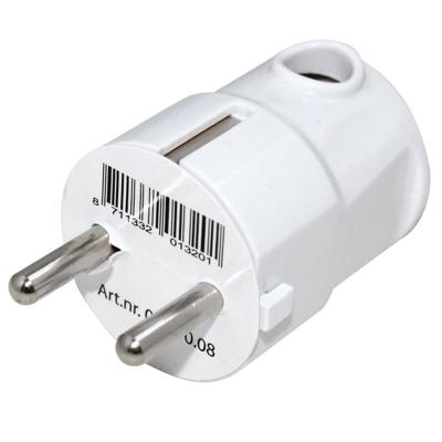 Stekker | RA | Zij-Invoer | 10/16A | Wit - 00.110.08