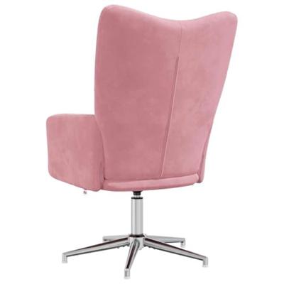 Relaxstoel fluweel roze