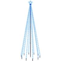 Kerstboom met grondpin 310 LED's blauw 300 cm - thumbnail