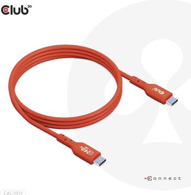 club3D CAC-1515 USB-C-kabel USB 2.0 USB-C stekker 4.00 m Oranje club3D CAC-1515 USB-C-kabel USB 2.0 USB-C stekker 4.00 m Oranje