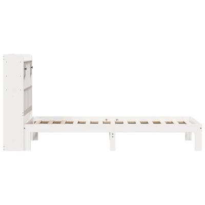 Bed met boekenkast zonder matras grenenhout wit 90x190 cm