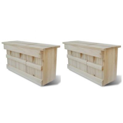 VidaXL Mussenhuizen 2 st 44x15,5x21,5 cm hout VidaXL Mussenhuizen 2 st 44x15,5x21,5 cm hout
