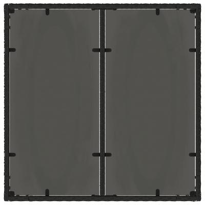 Tuintafel met glazen blad 90x90x75 cm poly rattan - thumbnail