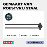 tesa MOON BLACK Handdoekhouder 2 handdoekstangen Lijm Metaal - thumbnail