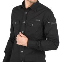 Brandit Slim Fit Shirt Zwart Overhemd Heren  - thumbnail
