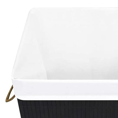 VidaXL Wasmand met 1 vak bamboe zwart