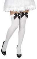 Pantykousen wit met zwarte strik - thumbnail