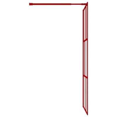 VidaXL Inloopdouchewand transparant 80x195 cm esg-glas rood