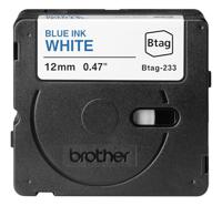 Brother BTAG-233 labelprinter-tape Blauw op wit - thumbnail