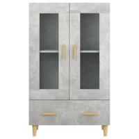 Hoge kast 70x31x115 cm bewerkt hout betongrijs - thumbnail