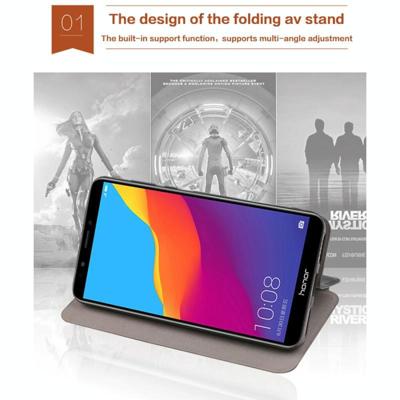 MOFI voor Huawei Honor Play 7C Crazy Horse textuur horizontaal flip schokbestendige beschermende lederen draagtas met Holder(Black)