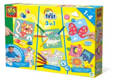 SES Creative Ses my first - 3in1 vingerverven, kleuren, vormen plakken