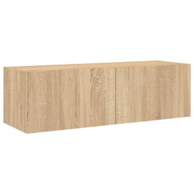 Tv-wandmeubel met LED-verlichting 100x35x31 cm sonoma eiken