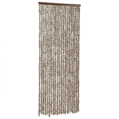 VidaXL Vliegengordijn 56x200 cm chenille taupe en wit