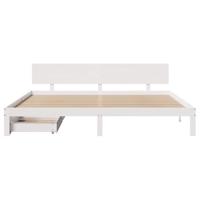 Bedframe met lades massief grenenhout wit 180x200 cm - thumbnail