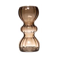 Hakbijl Glass Yves swirl buikvaas taupe ø12xh25cm - thumbnail
