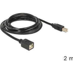 Delock 83427 USB-kabel USB 2.0 USB-B stekker, USB-B bus 2.00 m Zwart Delock 83427 USB-kabel USB 2.0 USB-B stekker, USB-B bus 2.00 m Zwart
