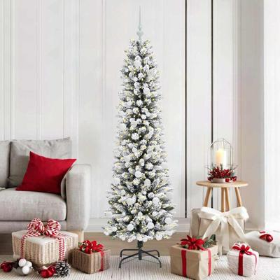 Kunstkerstboom met 300 LED Wit 180 cm PVC en Metaal en Plastic
