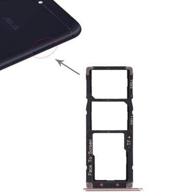 2 SIM-kaart lade + micro SD-kaart lade voor ASUS Zenfone 4 Max ZC554KL (Rose Gold)