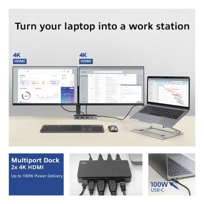 ACT AC7093 USB-C 4K HDMI MST docking - thumbnail