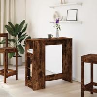 Bartafel met rekken 101x40x103,5 cm bewerkt hout gerookt eiken - thumbnail