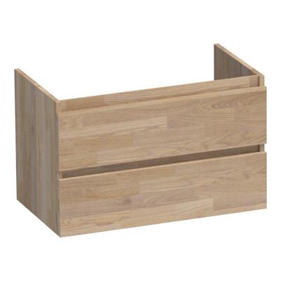 Brauer Joy - Onderkast - 80 cm - met 2 Softclose Lades Greeploos en 1 Sifon Uitsparing - Vingerlas Eiken Grijs