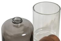 Badset Home ESPRIT Grijs Transparant Aluminium Kristal Acacia 10 x 7 x 16 cm - thumbnail