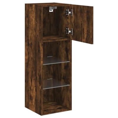 Tv-meubel LED-verlichting 30,5x30x90 cm gerookt eikenkleurig