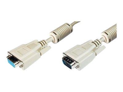 ASSMANN VGA Monitor verlengkabel, HD15 stekker naar HD15 bus, 15 meter, beige