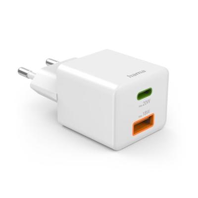 Hama USB-oplader 20.00 W 1x USB-C, 1x USB-A USB PD, QC 3.0 Wit Binnen Snellader - thumbnail