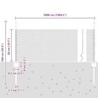 VidaXL Hek met paal zilver 0,5 x 50 m staal - thumbnail