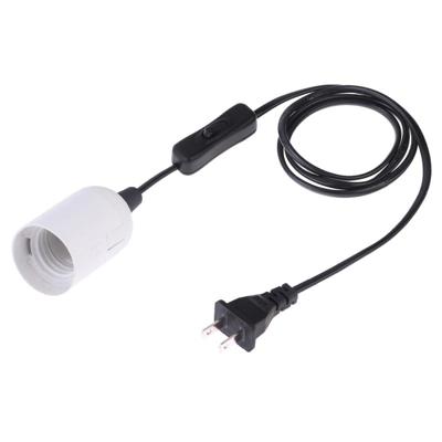 E27 Wire Cap schakelaar lamp houder kroonluchter stopcontact met 1.5 m verlengkabel US plug (wit)