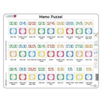 Selecta Larsen memopuzzel leren klokkijken traditionele en digitale klok , 54st. - thumbnail