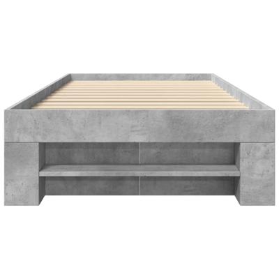 Bedframe bewerkt hout betongrijs 120x200 cm - thumbnail