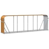 VidaXL Haardhoutopslag 300x45x100 cm gegalvaniseerd staal lichtbruin - thumbnail